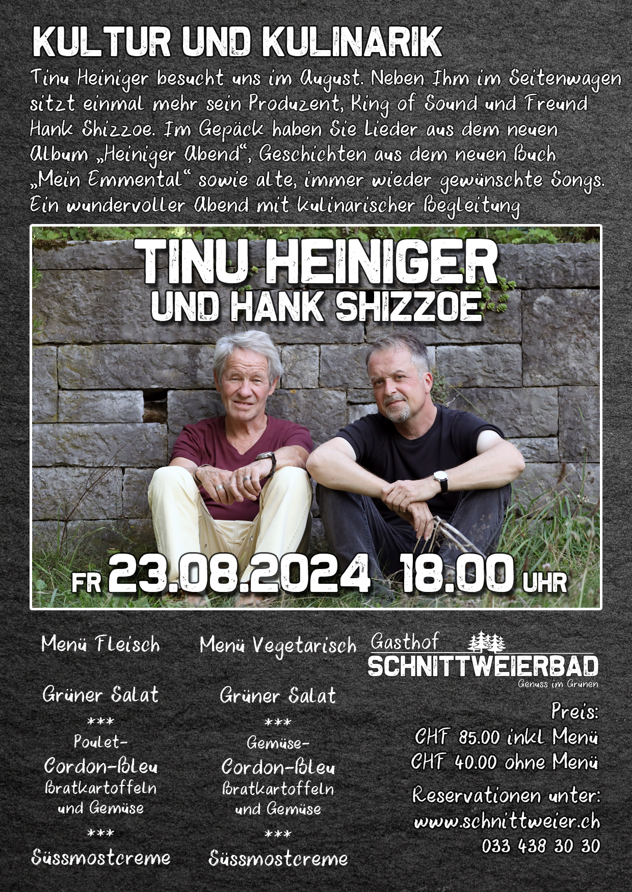 Tinu Heiniger und Hank Shizzoe (Kultur und Kulinarik)